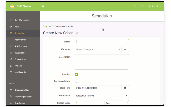 FME Automate Schedules